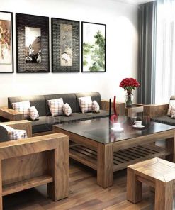 Mẫu bàn ghế gỗ phòng khách BG01